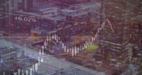 financial data analytics over cityscape visualization - Download Free Stock Images Pikwizard.com