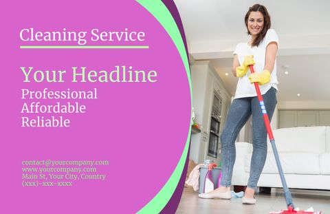 smiling woman demonstrating professional cleaning service skills - Download Free Stock Templates Pikwizard.com