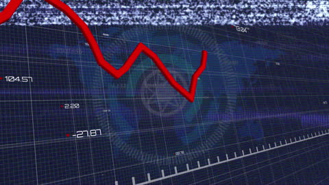 Financial Data and Market Chart Display with Grid Background