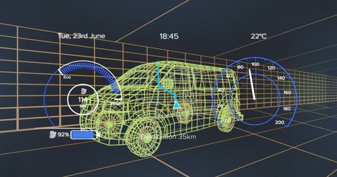 Eco-Friendly Future: Speedometer and Electric Van Graphics - Download Free Stock Images Pikwizard.com
