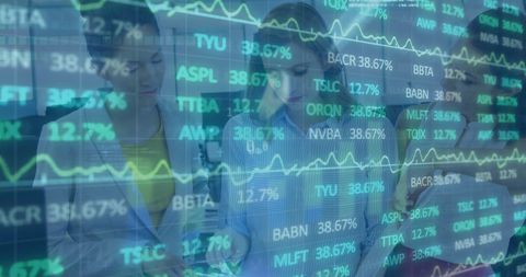 business people analyzing stock market data with digital interface - Download Free Stock Images Pikwizard.com