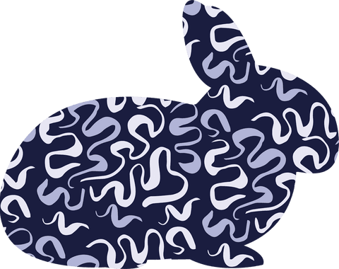 whimsical blue rabbit with swirl patterns on transparent background - Download Free Stock Videos Pikwizard.com