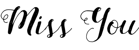 Miss you text illustration on transparent background