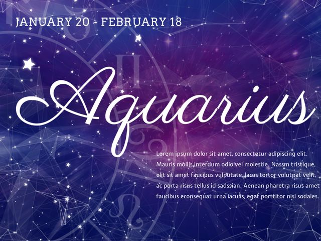 Aquarius Zodiac Sign Background with Dreamy Constellation - Download Free Stock Templates Pikwizard.com