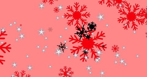 Festive Geometric Snowflakes on Pink Background