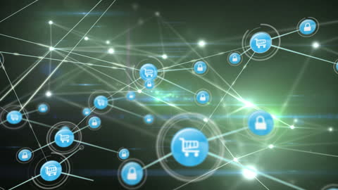 Digital Security and Ecommerce Network Symbols