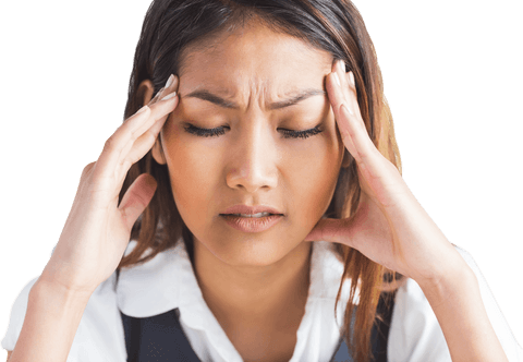 transparent image: stressed businesswoman holding head - Download Free Stock Videos Pikwizard.com