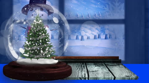 Magical Christmas Tree Snow Globe with Falling Snow and Twinkling Lights