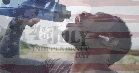 American Patriot Enjoys Outdoor Adventure on Independence Day - Download Free Stock Images Pikwizard.com