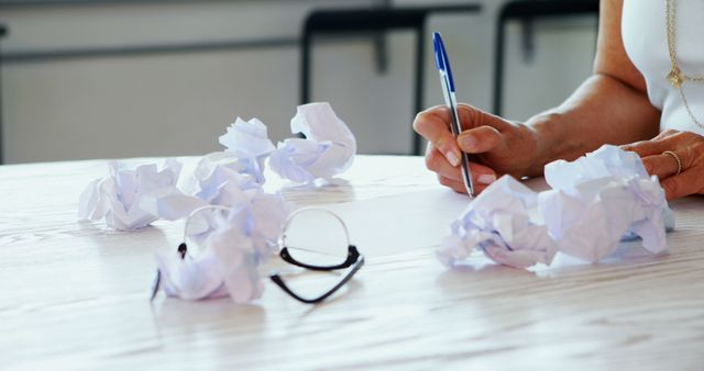 Person Experiencing Writer's Block at Desk - Download Free Stock Images Pikwizard.com