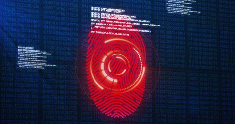 Futuristic Fingerprint Scan with Digital Data Layers - Download Free Stock Images Pikwizard.com