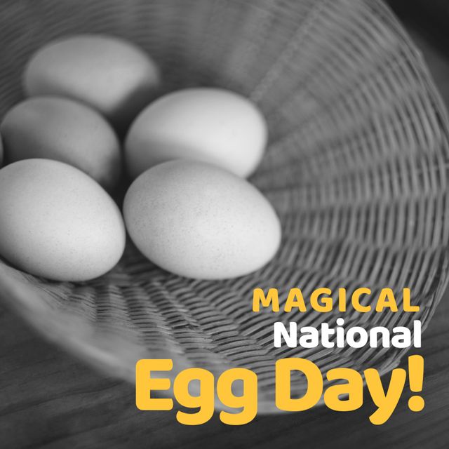 Celebration of Magical National Egg Day with Eggs in Basket - Download Free Stock Templates Pikwizard.com