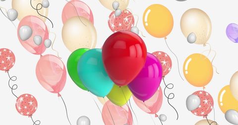 Multicolored Balloons Against White Background Celebration Concept - Download Free Stock Images Pikwizard.com