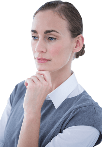 transparent businesswoman contemplating ideas thoughtfully - Download Free Stock Videos Pikwizard.com
