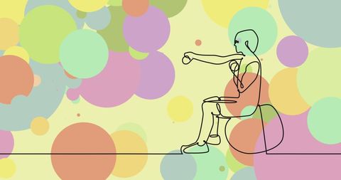 Sportswoman Exercising with Abstract Multicolored Background - Download Free Stock Images Pikwizard.com
