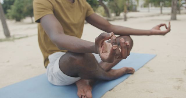 Person Practicing Yoga Outdoors on Mat - Download Free Stock Images Pikwizard.com