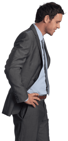 Transparent Image of Smiling Businessman With Hands on Hips