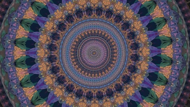 Intricate mandala design with ornamental fractal patterns