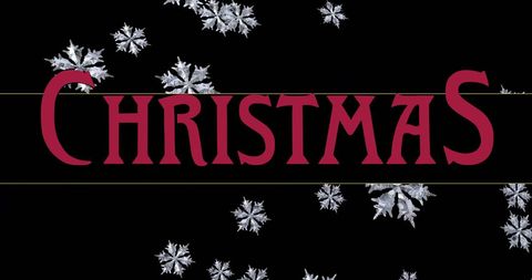 Elegant Christmas Text with Snowflakes on Black Background