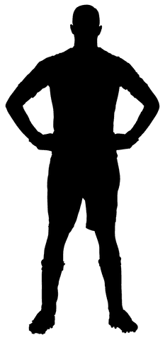 Digital PNG Football Player Silhouette on Transparent Background