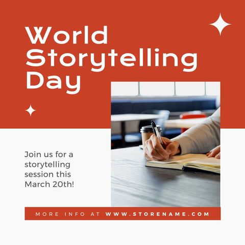 World Storytelling Day Invitation with Writing Theme - Download Free Stock Templates Pikwizard.com