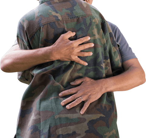 Transparent Mid-Section Embrace in Camouflage