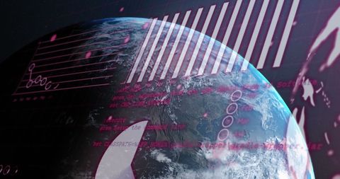 Global Data Analytics Overview on Rotating Earth - Download Free Stock Images Pikwizard.com