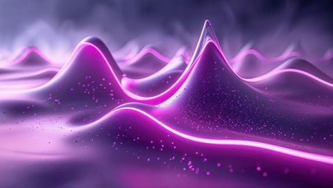 Futuristic Neon Pink Contours with Glowing Specks