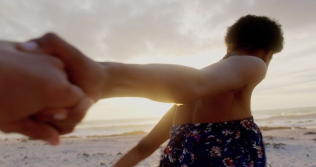 Romantic Beach Walk at Sunset Holding Hands - Download Free Stock Images Pikwizard.com