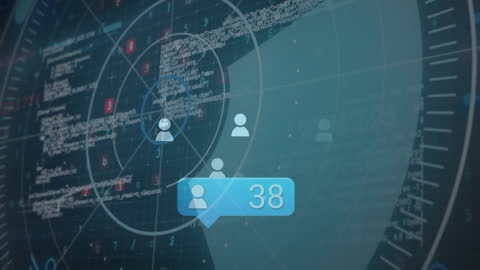 Social Media Icons and Technology Interface Animation