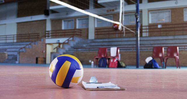 Volleyball and clipboard kept in the court 4k - Download Free Stock Photos Pikwizard.com