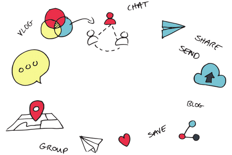 transparent conceptual illustration of network & communication symbols - Download Free Stock Videos Pikwizard.com