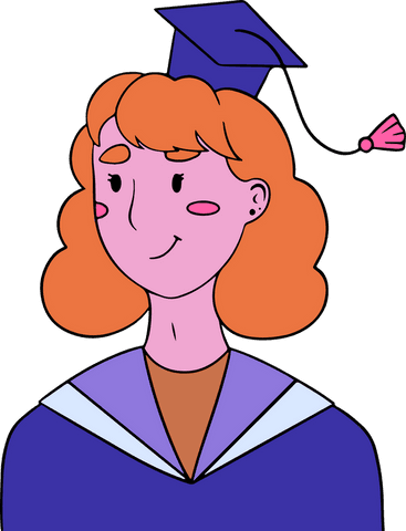 female graduate wearing mortarboard illustration with transparent background - Download Free Stock Videos Pikwizard.com