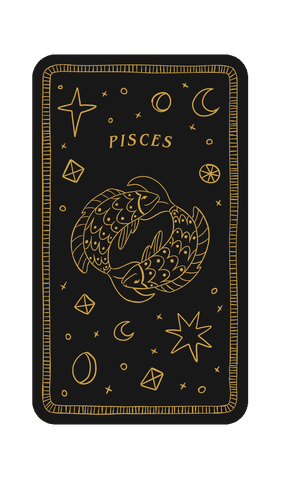 transparent pisces zodiac card design with gold details - Download Free Stock Videos Pikwizard.com