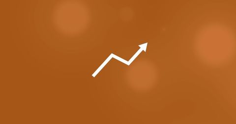Growing Business Graph with Orange Abstract Background - Download Free Stock Images Pikwizard.com