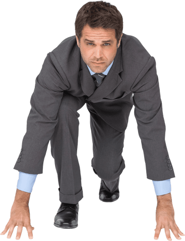 Transparent Businessman Ready to Start with Determination