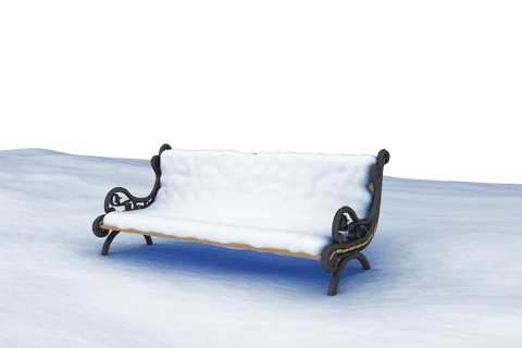 park bench covered in snow on transparent winter background - Download Free Stock Videos Pikwizard.com