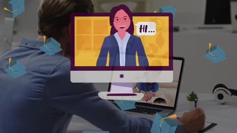 Father and Son Video Calling for Educational Purpose