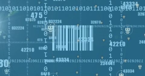 Barcode Against Binary Code Background with Futuristic Tech Illusions - Download Free Stock Images Pikwizard.com