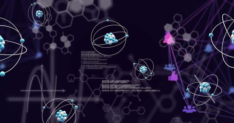 Atoms and Network Connections in Digital Science Visualization - Download Free Stock Images Pikwizard.com