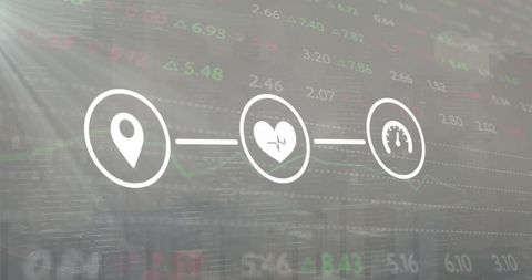 Network System Icons Over Digital Stock Data Background - Download Free Stock Images Pikwizard.com