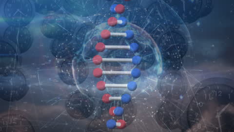 Futuristic DNA Strand with Global and Time Elements