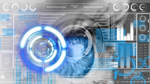 Futuristic Digital Interface with Female Eye Concept