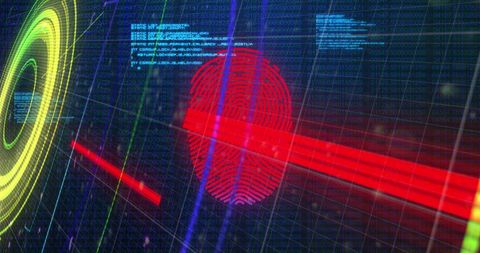 Biometric Fingerprint with Digital Interface and Data Analysis - Download Free Stock Images Pikwizard.com