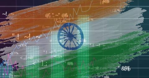 Financial Growth Trends with Indian Flag Overlay - Download Free Stock Images Pikwizard.com