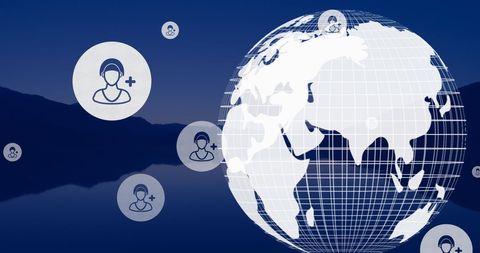 Global Digital Networking Concept with Spinning Globe - Download Free Stock Images Pikwizard.com