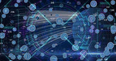 Digital Network Visualization with Data Connections - Download Free Stock Images Pikwizard.com