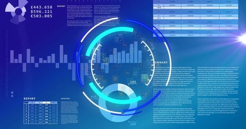 digital interface graph with processing circle and data analytics - Download Free Stock Images Pikwizard.com