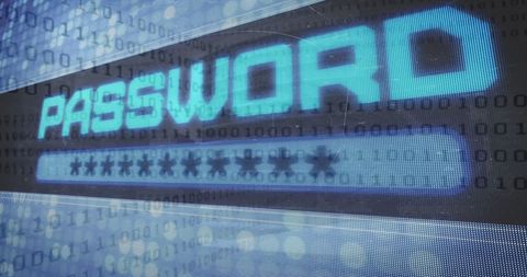Digital Security Password Text on Binary Background - Download Free Stock Images Pikwizard.com