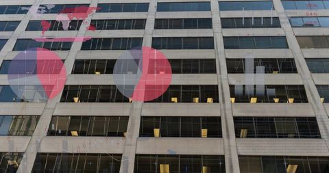 Data Visualization Over Urban Office Building - Download Free Stock Images Pikwizard.com